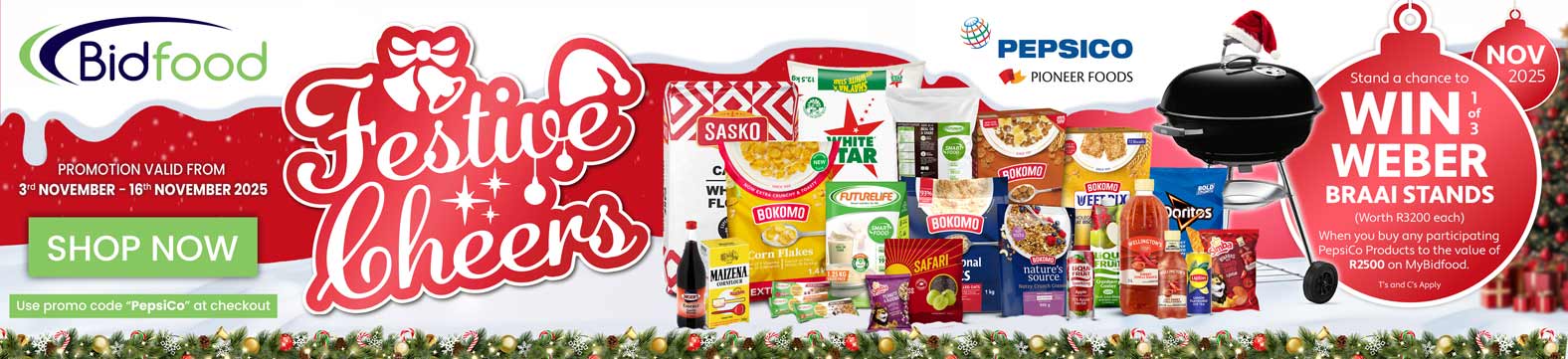 Win 1 of 3 Webber Braai Stands with Pepsico Pioneer Foods