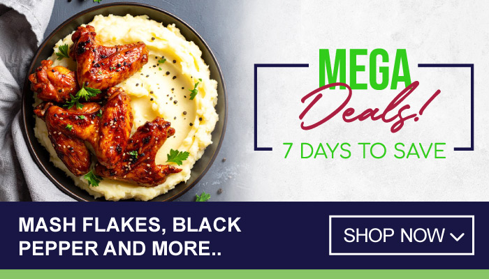 7 Days of Mega Deals on Mash Flakes, Black Pepper and more - visit MyBidFood to shop now