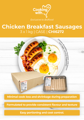 Chicken Breafast Sausages - View our online shoppable brochure - Exclusive to Bidfood Private Label