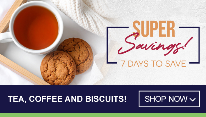 7 Days of Super Savings on Tea, coffee and biscuits!- visit MyBidFood to shop now