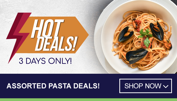 Hot Deals - 3 Days Only on Assorted Pastas - visit MyBidFood to shop now