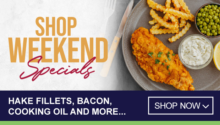 Weekend Specials on Hake Fillets, Bacon, Cooking Oil and more - click to shop online on MyBidFood