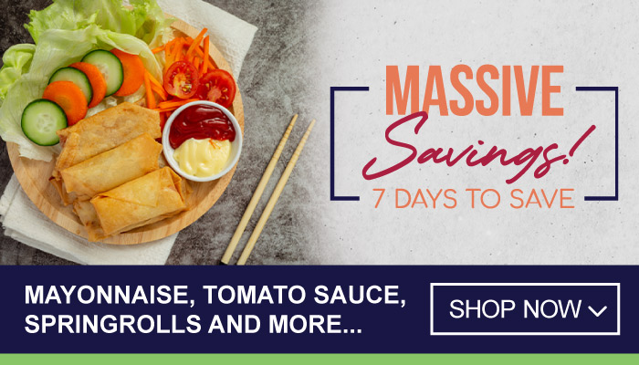 7 Days of Super Savings on Mayonnaise, Tomato Sauce, Springrolls and more - visit MyBidfood to shop now