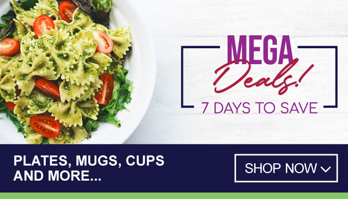 7 Days of Mega Deals on Plates, Mugs, Cups and more - visit MyBidfood to shop now