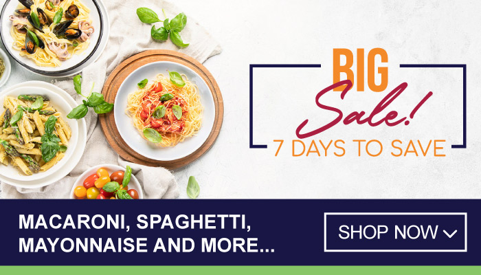 7 Days Big Sale on Macaroni, Spaghetti, Mayonnaise and more- visit MyBidfood to shop now