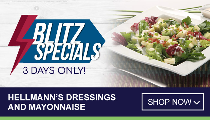 Blitz Special Offer - 3 Days Only on Hellmann's Dressings and Mayonnaise - visit MyBidfood