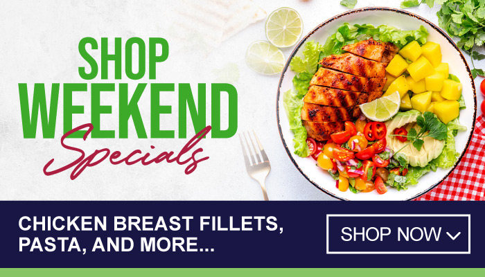 Weekend only Specials on Pasta, Chicken Breast Fillets and more - Visit MyBidfood