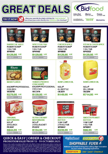 View our Interactive Shoppable Broadsheet - Back to Back Deals From 13 - 19 October 2025 - Add - Load - Checkout