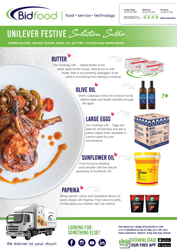 Unilever Festive Solution Seller - Sauces, Spices, Eggs, Oil, Butter, Chicken and more