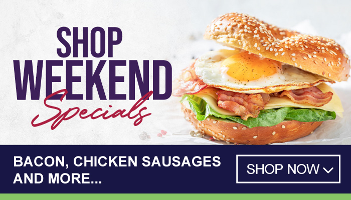Weekend only Specials on Bacon, Chicken Sausages and more - Visit MyBidfood