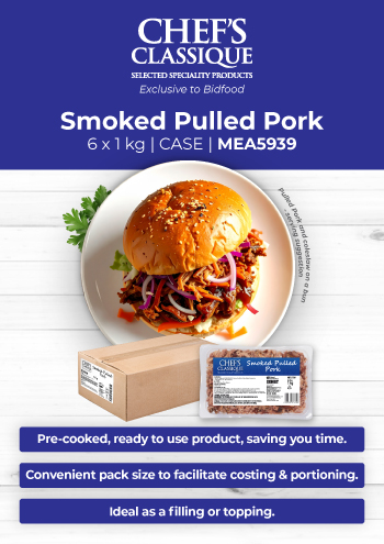 Smoked Pulled Pork - Pre-cooked, Ready to Use, Convenient pack Size, Ideal as a Filling or Topping