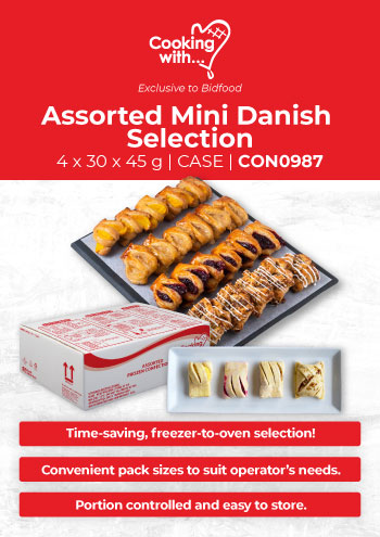 Assorted Mini Danish Selection - Time saving, freezer-to-over, portion controlled and easy to store