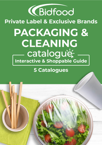 Explore and Shop 5 Shoppable Catalogues on Packaging and Cleaning items- Only with Bidfood Private Lable and Exclusive Brands