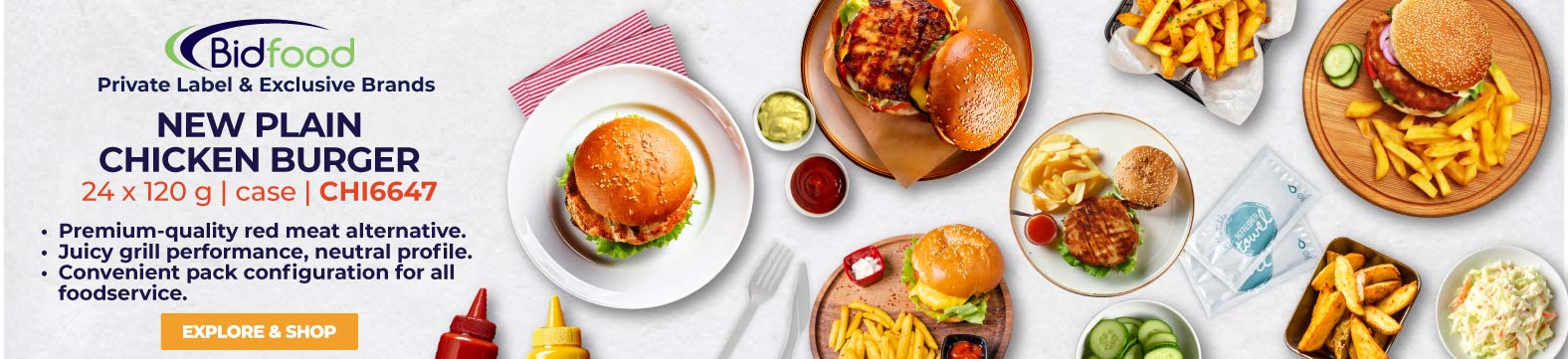 New Plain Chicken Burger - Premium quality red meat alternative - Juicy grill performance - convenient pack configuration