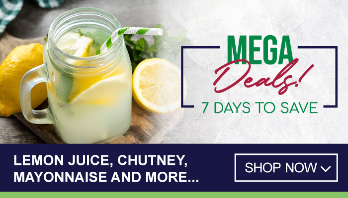 Mega deals on lemon juice, chutney, mayonnaise and more - visit MyBidfood to shop now