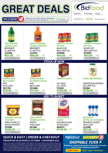 Shoppable Great Deals Flyer - Add to Basket and Checkout From 27 October - 02 November 2025