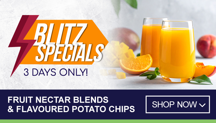 3 Days Blitz Specials on Fruit Nectar Blends & Flavoured Potato Chips - visit MyBidfood to shop now