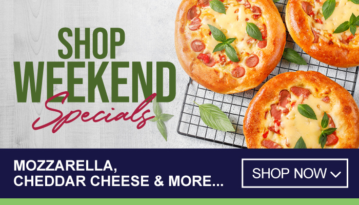 Weekend Specials on Mozzarella, Cheddar Cheese and more - visit MyBidfood to shop now