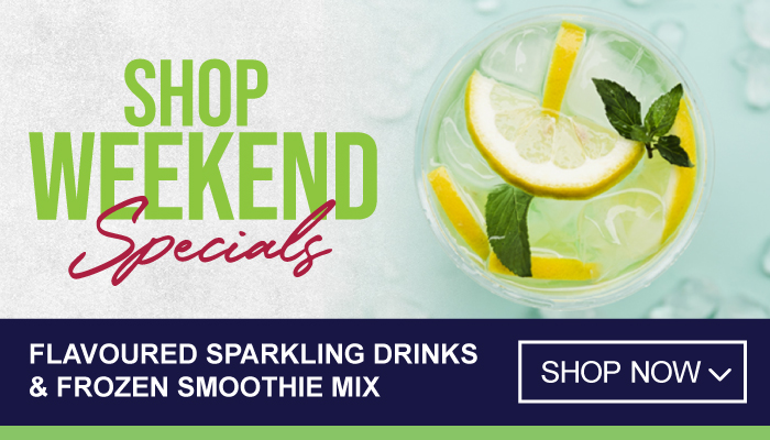 Weekend Specials on Flavoured Sparkling Drinks and Frozen Smoothie Mix - shop MyBidfood now!