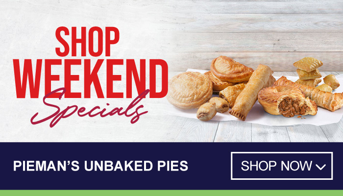 Weekend Specials on Pieman’s Unbaked Pies - shop now on MyBidfood