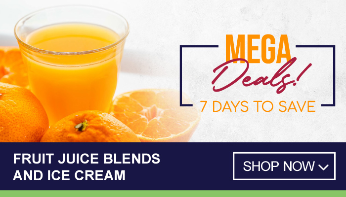 7 Days Mega Deals on Fruit Juice Blends and Ice Cream - visit MyBidfood to shop now