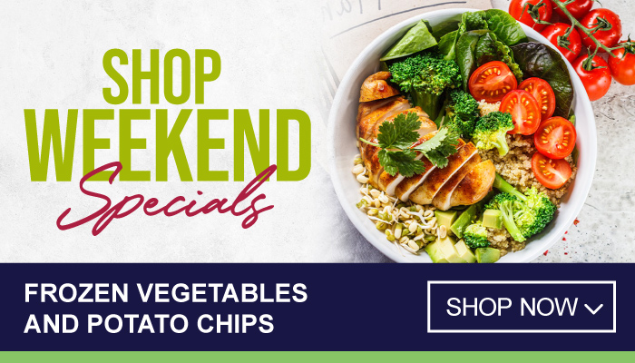 Weekend Specials on Frozen Vegetables and Potato Chips - shop now on MyBidfood