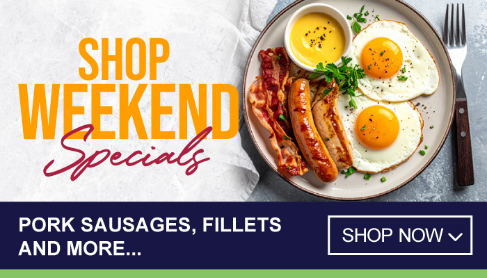 Weekend specials on pork sausages, fillets and more - visit MyBidfood to shop now