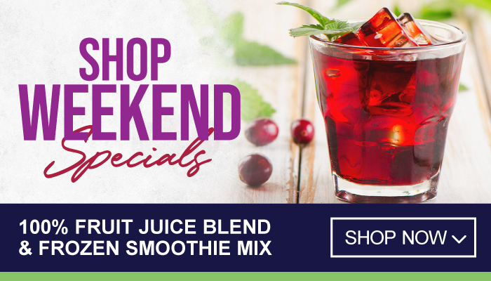 Weekend Specials on 100% Fruit Juice Blend and Frozen Smoothie Mix – visit MyBidfood to shop now