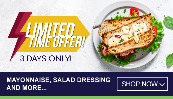 3 Days Blitz Specials on Mayonnaise, Salad Dressing and more - visit MyBidfood to shop now