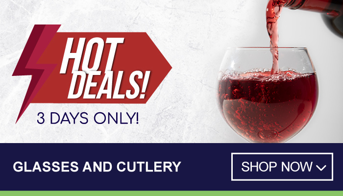 3 Days Hot Deals on Glasses and Cutlery - visit MyBidfood to shop now