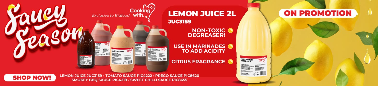 2l Lemon Juice - Non-toxic degreaser - Used in marinades to add acidity - citrus fragrance 