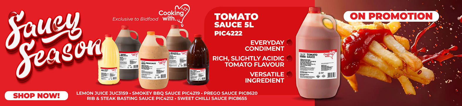 5l Tomato Sauce - Everyday Condiment, Rich and Slightly Acidic Tomato Flavour, Versatile Ingredient