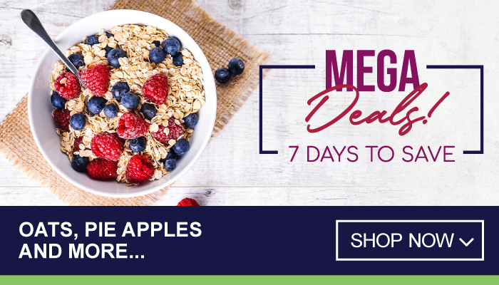 Mega deals on oats, pie apples and more - visit MyBidfood to shop now