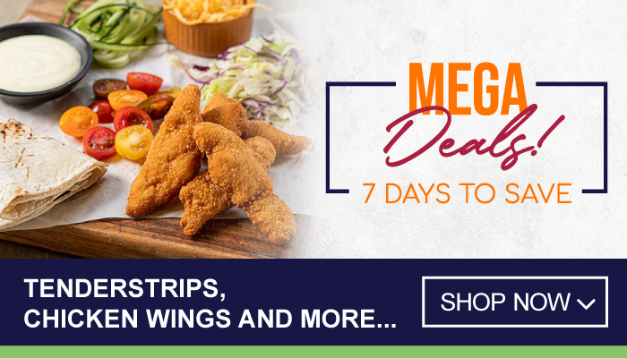 Mega Deals on tenderstrips, chicken wings and more - visit MyBidfood to shop now