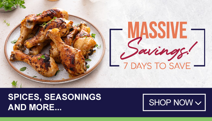 7 Days massive savings on spices, seasonings and more - visit MyBidfood to shop now