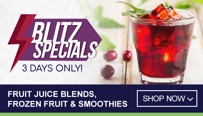 3 Days blitz specials on fruit juice blends, frozen fruit and smoothies - visit MyBidfood to shop now
