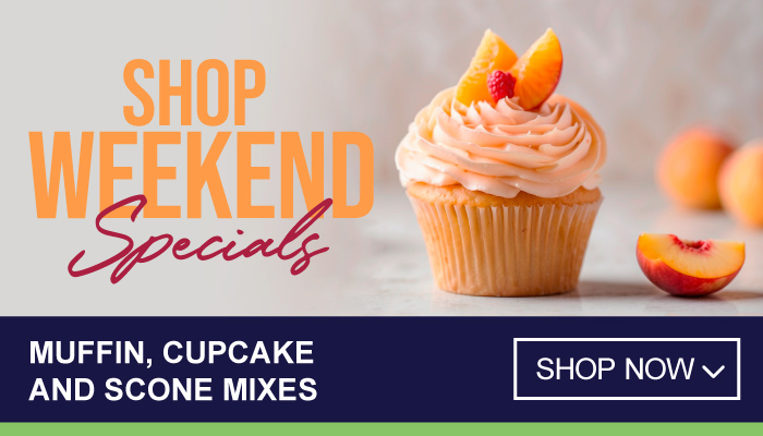Weekend specials on muffin, cupcake and scone mixes - visit MyBidfood to shop now