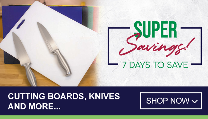 7 Days Super Savings on Cutting Boards, Knives and more - visit MyBidfood to shop now