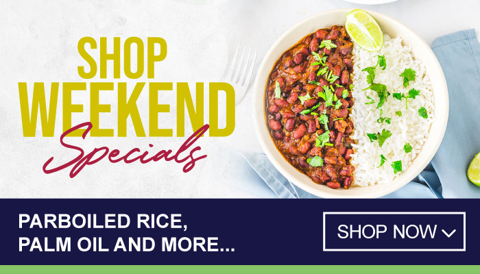 Weekend Specials on Parboiled Rice, Palm Oil and more - visit MyBidfood to shop now