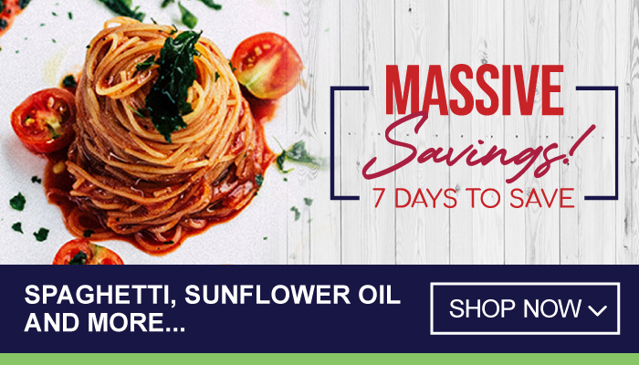 7 Days Massive Savings on Spaghetti, Sunflower Oil and more - visit MyBidfood to shop now