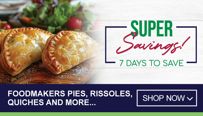 7 Days Super Savings on Foodmakers Pies, Rissoles, Quiches and more – visit MyBidfood to shop now