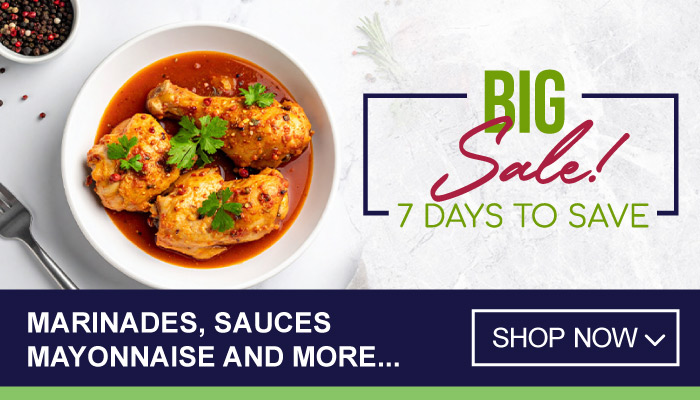 7 Days Big Sale on Marinades, Sauces, Mayonnaise and more - visit MyBidfood to shop now