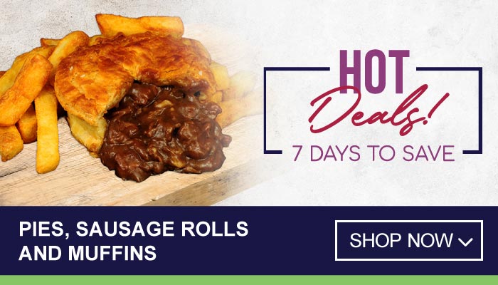 7 Days Hot Deals on Pies, Sausage Rolls and Muffins – visit MyBidfood to shop now