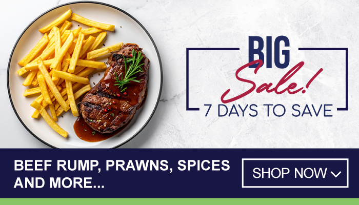 7 Days Big Sale on Beef Rump, Prawns, Spices and more - visit MyBidfood to shop now