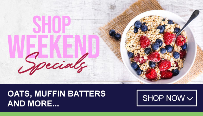Weekend Specials on Oats, Muffin Batters and more - Visit MyBidfood To Shop Now