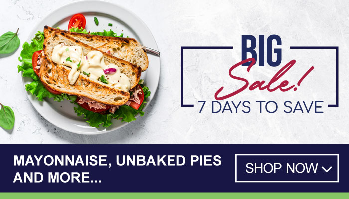 7 Days Big Sale on Mayonnaise, Unbaked Pies and more - visit MyBidfood to shop now