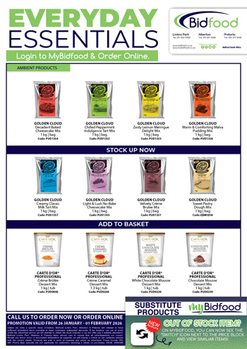 Everyday Essentials Promotion Valid From 26 January - 01 February 2026 - Order Golden Cloud Baking Mixes, Carte D'Or Desserts and More Online With MyBidfood