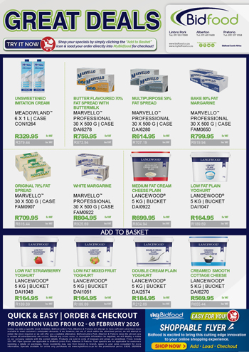 Great Deals on Butter, Margarine, Yoghurt and More During 02 - 08 February 2026 - Viewing Online Has Never Been Easier