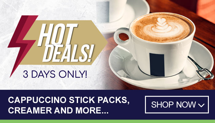3 Days Hot Deals on Cappuccino Stick Packs, Creamer and more - visit MyBidfood to shop now
