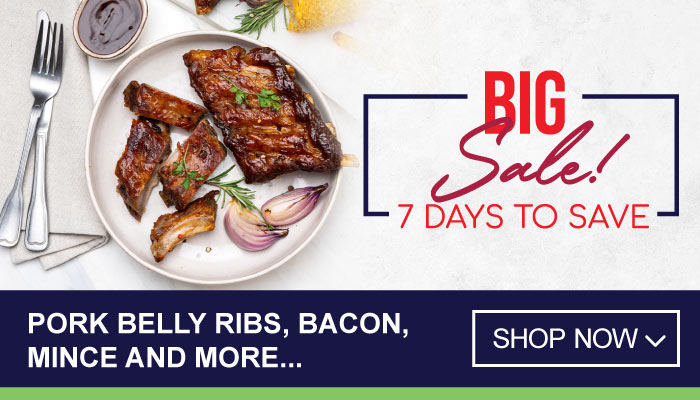 7 Days Big Sale on Pork Belly Ribs, Bacon, Mince and more - visit MyBidfood to shop now